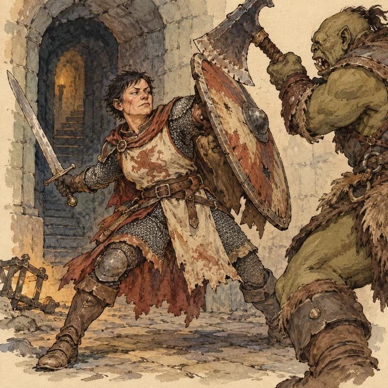 Fighter in action