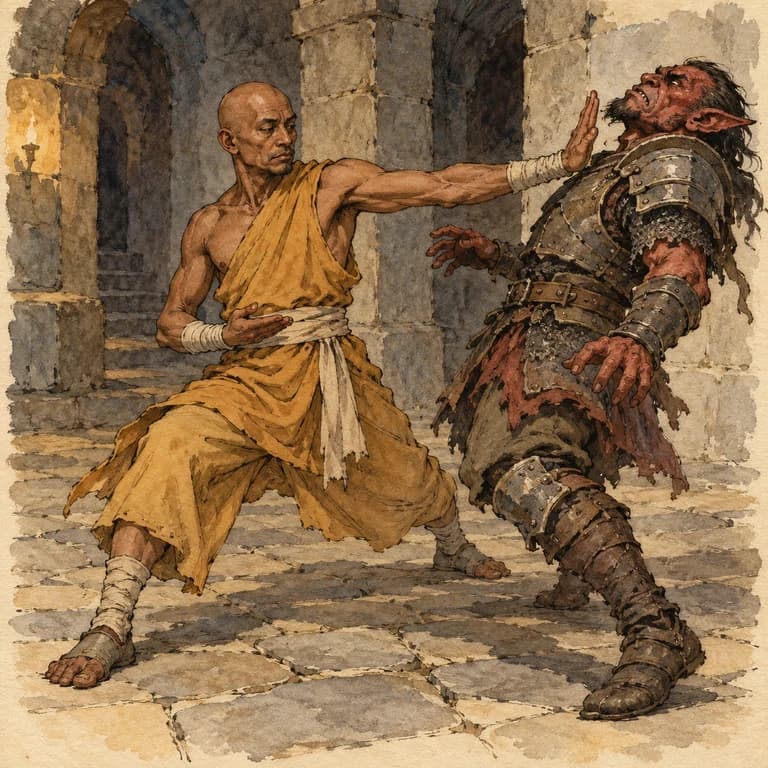 Monk in action